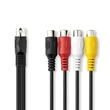 Nedis DIN audio kábel, DIN 5 tűs dugó | 4x RCA aljzat, 0,20m, CAGL20450BK02