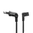 Nedis CEGL11055BK30 tápkábel, Euro Férfi | IEC-320-C7 | Szögletes | szögben balra | Nikkelezett | 3,00 m | Lakás | PVC |