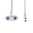 Nedis CEGL11055WT30 tápkábel, Euro Férfi | IEC-320-C7 | Szögletes | szögben balra | Nikkelezett | 3,00 m | Fehér | PVC |