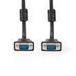 Nedis CCGL59000BK30, VGA kábel, VGA dugó Nikkelezett Maximális felbontás: 1280x768 3,00 m Kerek ABS Fekete