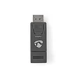 Nedis Display port dugó CCGB37915BK, HDMI kimenet 1080p@60Hz Nikkelezett Egyenes Kerek ABS Fekete