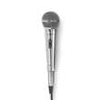 NEDIS MPWD45GY vezetékes mikrofon,Kardioid Levehető kábel 5,00 m 80 Hz - 13 kHz 600 Ohm -72 dB Be/Ki kapcs.fém ezüst