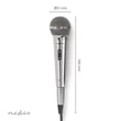 NEDIS MPWD45GY vezetékes mikrofon,Kardioid Levehető kábel 5,00 m 80 Hz - 13 kHz 600 Ohm -72 dB Be/Ki kapcs.fém ezüst