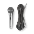 NEDIS MPWD45GY vezetékes mikrofon,Kardioid Levehető kábel 5,00 m 80 Hz - 13 kHz 600 Ohm -72 dB Be/Ki kapcs.fém ezüst