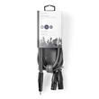 Nedis félprofi XLR audió kábel COTH15310GY15, 2x XLR 3 tűs dugó | 3,5 mm sztereó jack dugó, 1,5m