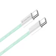 COLORWAY Kábel Type-C CW-CBPDCC061-G, fonott pamut, PD Fast Charging 60W, 3,0A 1M zöld
