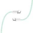 COLORWAY Kábel Type-C CW-CBPDCC061-G, fonott pamut, PD Fast Charging 60W, 3,0A 1M zöld