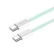 COLORWAY Kábel Type-C CW-CBPDCC061-G, fonott pamut, PD Fast Charging 60W, 3,0A 1M zöld