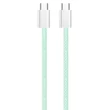 COLORWAY Kábel Type-C CW-CBPDCC061-G, fonott pamut, PD Fast Charging 60W, 3,0A 1M zöld