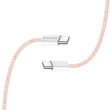 COLORWAY Kábel Type-C CW-CBPDCC061-P, fonott pamut, PD Fast Charging 60W, 3,0A 1M rózsaszín