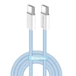 COLORWAY Kábel Type-C CW-CBPDCC061-BL, fonott pamut, PD Fast Charging 60W, 3,0A 1M kék