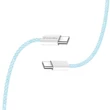 COLORWAY Kábel Type-C CW-CBPDCC061-BL, fonott pamut, PD Fast Charging 60W, 3,0A 1M kék