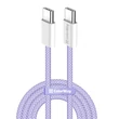 COLORWAY Kábel Type-C CW-CBPDCC061-PU, fonott pamut, PD Fast Charging 60W, 3,0A 1M lila