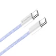 COLORWAY Kábel Type-C CW-CBPDCC061-PU, fonott pamut, PD Fast Charging 60W, 3,0A 1M lila