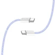 COLORWAY Kábel Type-C CW-CBPDCC061-PU, fonott pamut, PD Fast Charging 60W, 3,0A 1M lila
