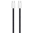 COLORWAY Kábel Type-C CW-CBPDCC061-BK, fonott pamut, PD Fast Charging 60W, 3,0A 1M fekete