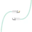 COLORWAY Kábel Type-C CW-CBPDCL061-G, Apple Lightning, fonott pamut, PD 27W, 1M zöld