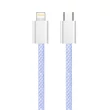 COLORWAY Kábel Type-C CW-CBPDCL061-PU, Apple Lightning, fonott pamut, PD 27W, 1M lila