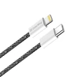 COLORWAY Kábel Type-C CW-CBPDCL061-BK,  Apple Lightning, fonott pamut, PD 27W, 1M fekete