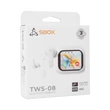 SBOX EB-TWS08-W Bbluetooth v:5.4 fülhallgató mikr.toucLCD, fehér, BR+EDR+BLE