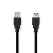 Nedis CCGL61010BK30 USB3.2 toldó / hosszabító kábel, USB 3.2 Gen 1, USB A dugó, USB-A aljzat, 5 Gbps, hossz: 3m,