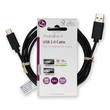 Nedis CCGL60600BK20 USB A - USB C (USB-C) kábel, USB2.0, 15W, hossz 2m