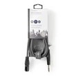 Nedis COTH15100GY30 félprofi audio kábel, 6,35mm sztereo jack dugó - 3p XLR dugó, hossz 3m, rugalmas