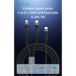 Devia Extreme Speed Series 60W+12W Type-C/Type-C + Lightning adat- és töltőkábel1.2m - fekete