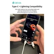 Devia Smart Series 60W+27W PD Type-C/Type-C + Lightning adat- és töltőkábel 1.2m- fehér