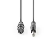 Nedis COTH15120GY15 félprofi audio kábel, 6,35mm mono jack dugó - 3p XLR aljzat, hossz 1,5m, rugalmas