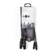 Nedis COTH15230GY15 félprofi audio kábel, 2x XLR aljzat - 2x RCA dugó, 1,5m