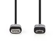 Nedis CCGL60750BK10 USB2.0, USB-C apa - USB Micro-B apa, 60 W, 480 Mbps, hossz 1m