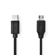Nedis CCGL60750BK10 USB2.0, USB-C apa - USB Micro-B apa, 60 W, 480 Mbps, hossz 1m
