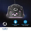 Nedis GMWD410BK gamer egér, 800 / 1200 / 2400 / 3200 / 4800 / 7200 dpi  | Gombok száma: 7 | Programozható gombok, RGB