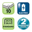 Tűzőgép, elektromos, 24/6, 26/6, 10 lap, RAPID 