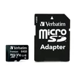 Memóriakártya, microSDXC, 64GB, CL10/U1, 90/10 MB/s, adapter, VERBATIM 