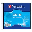 CD-R lemez, 700MB, 52x, 1 db, vékony tok, VERBATIM 