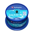 CD-R lemez, Crystal bevonat, AZO, 700MB, 52x, 50 db, hengeren VERBATIM 