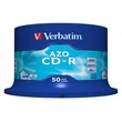 CD-R lemez, Crystal bevonat, AZO, 700MB, 52x, 50 db, hengeren VERBATIM 