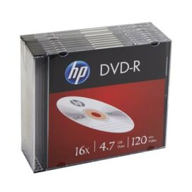 DVD-R lemez, 4,7 GB, 16x, 10 db, vékony tok, HP