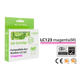 BROTHER LC123 Magenta  ECOPIXEL BRAND (For use)