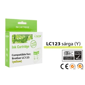 Utángyártott BROTHER LC123 Tintapatron Yellow ECOPIXEL BRAND