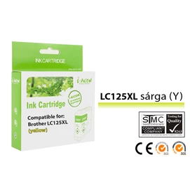 Brother -höz, utángyártott LC125XL sárga tintapatron ≈1200oldal