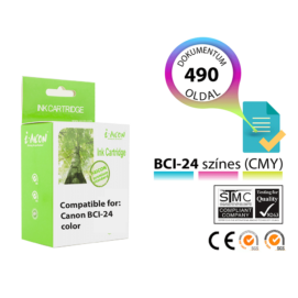 CANON -hoz  BCI24 C.M.Y. színes magas minőségű utángyártott tintapatron (kb. 490 oldalas)