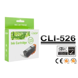 Canon -hoz, CLI-526 Bk (fekete) utángyártott tintapatron !CHIPES! (~450 oldalas)