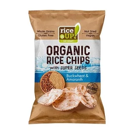 Barnarizs chips, 25 g, RICE UP &quot;Bio&quot;, hajdinával és amaránttal