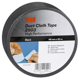 Ragasztószalag, vinyl, 48 mm x 50 m, 3M SCOTCH &quot;Duct&quot;, fekete