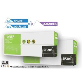 2+1 db-os PAKK, 2 db Ricoh -hoz SP201 (201HE) utángyártott fekete toner + 100 db lefűzhető genotherm (bugyi),  (2x2600 oldalas)