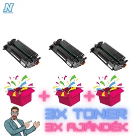 HP -hez CF259A (59A)  fekete  ►3DB◄   CHIP NÉLKÜLI UTÁNGYÁRTOTT toner + ►3DB meglepetés◄  (3X~3000 oldal)