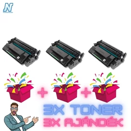 HP -hez CF259X (59X)  fekete  ►3DB◄ CHIP NÉLKÜLI UTÁNGYÁRTOTT toner + ►3DB meglepetés◄  (3X~10000 oldal)   (CRG057H)